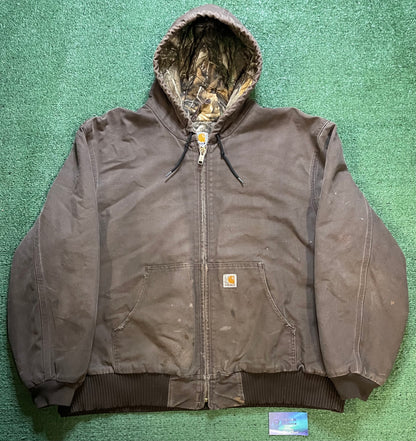 Carhartt brown hooded jacket