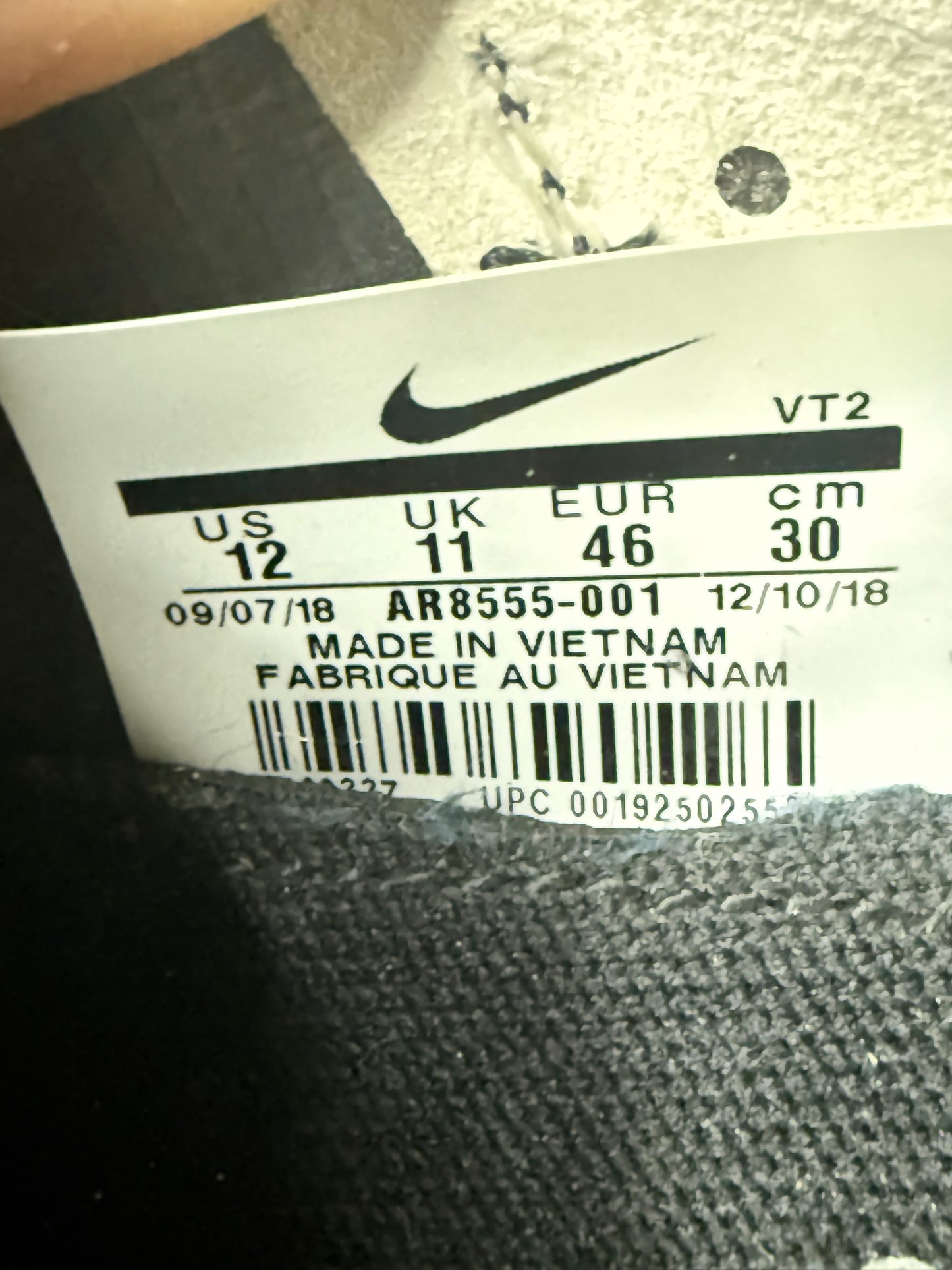 Nike React WR ISPA Gunsmoke 12 Men/13.5 Women “Preowned”