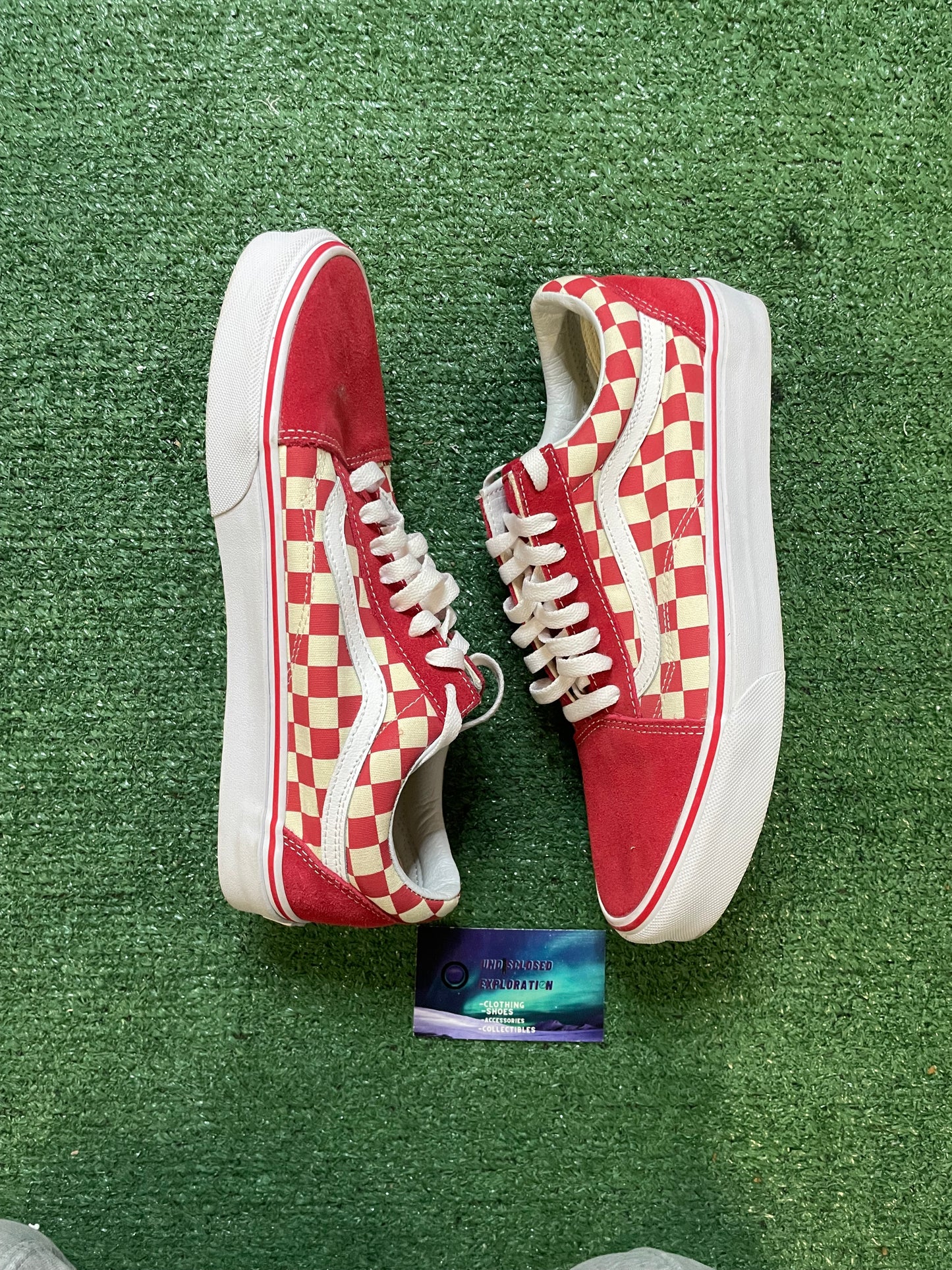 Vans old skool red check board 9.5men/11women