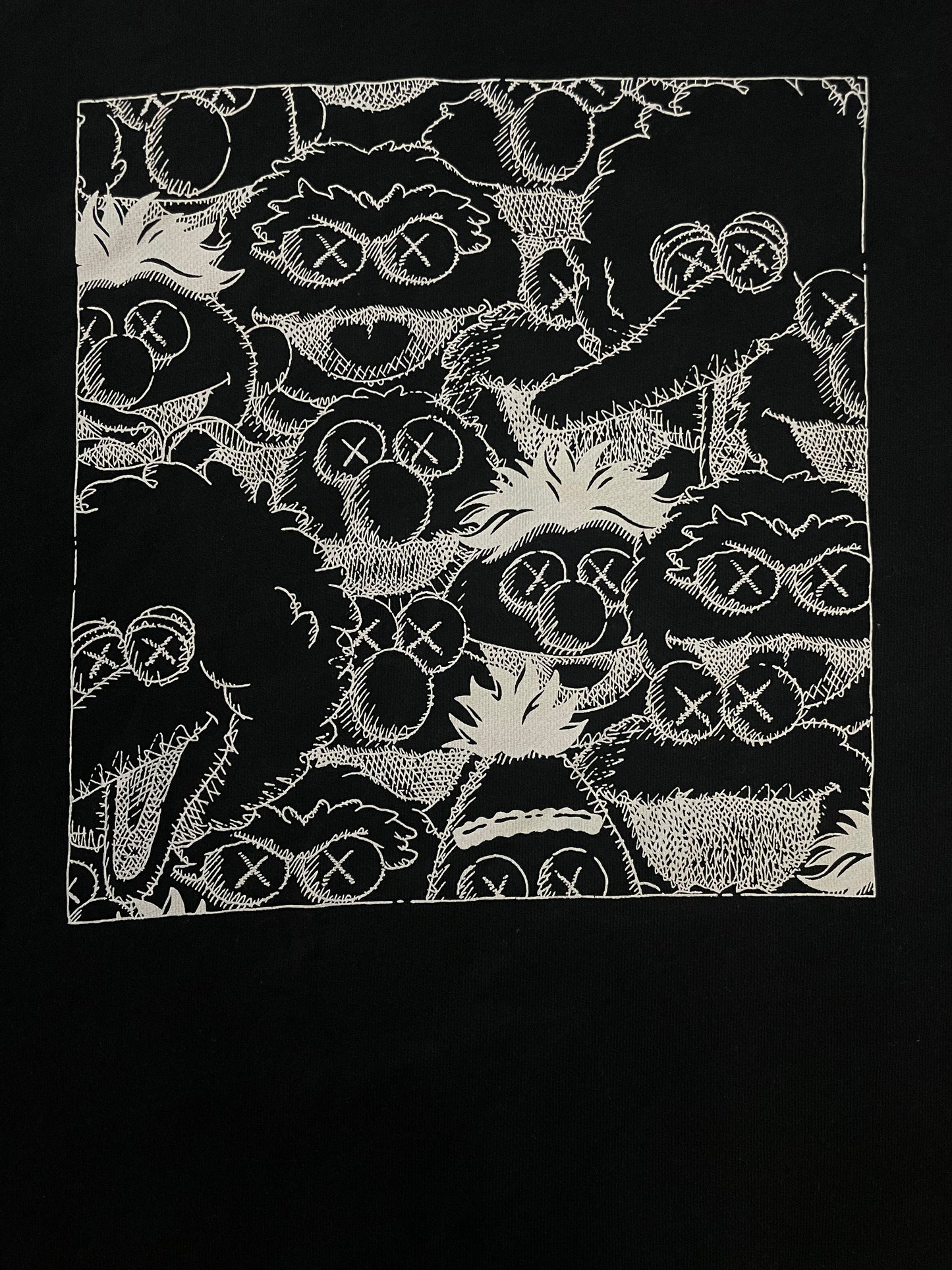 KAWS X Uniqlo X Sesame Street black crewneck