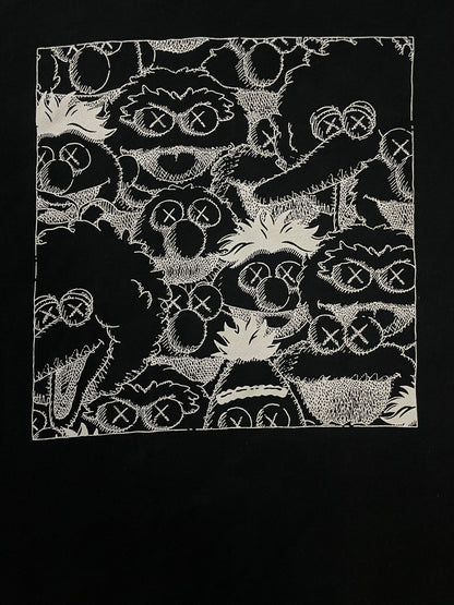 KAWS X Uniqlo X Sesame Street black crewneck