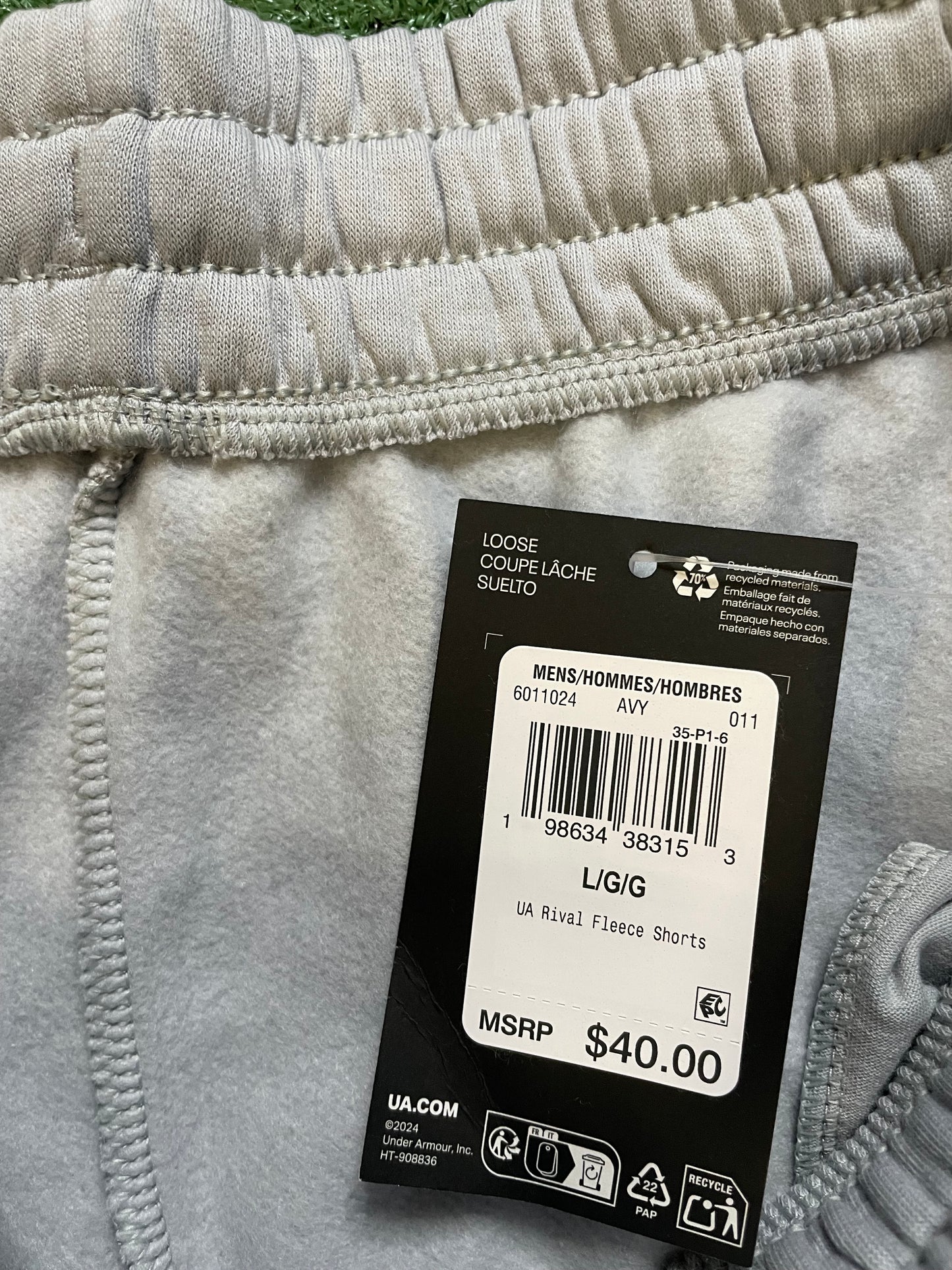 Under Armour grey rival fleece shorts