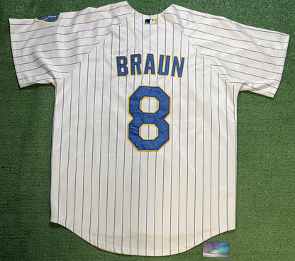 Vintage Authentic Majestic Milwaukee Brewers Ryan Braun #8 Jersey