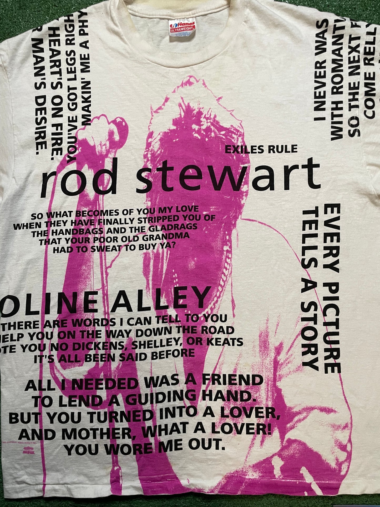 Vintage 1990s Rod Stewart all over print tee