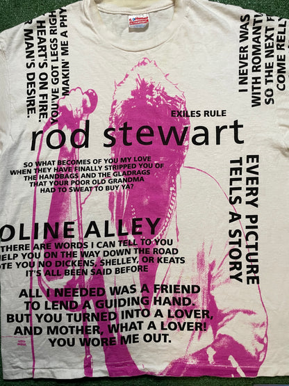 Vintage 1990s Rod Stewart all over print tee