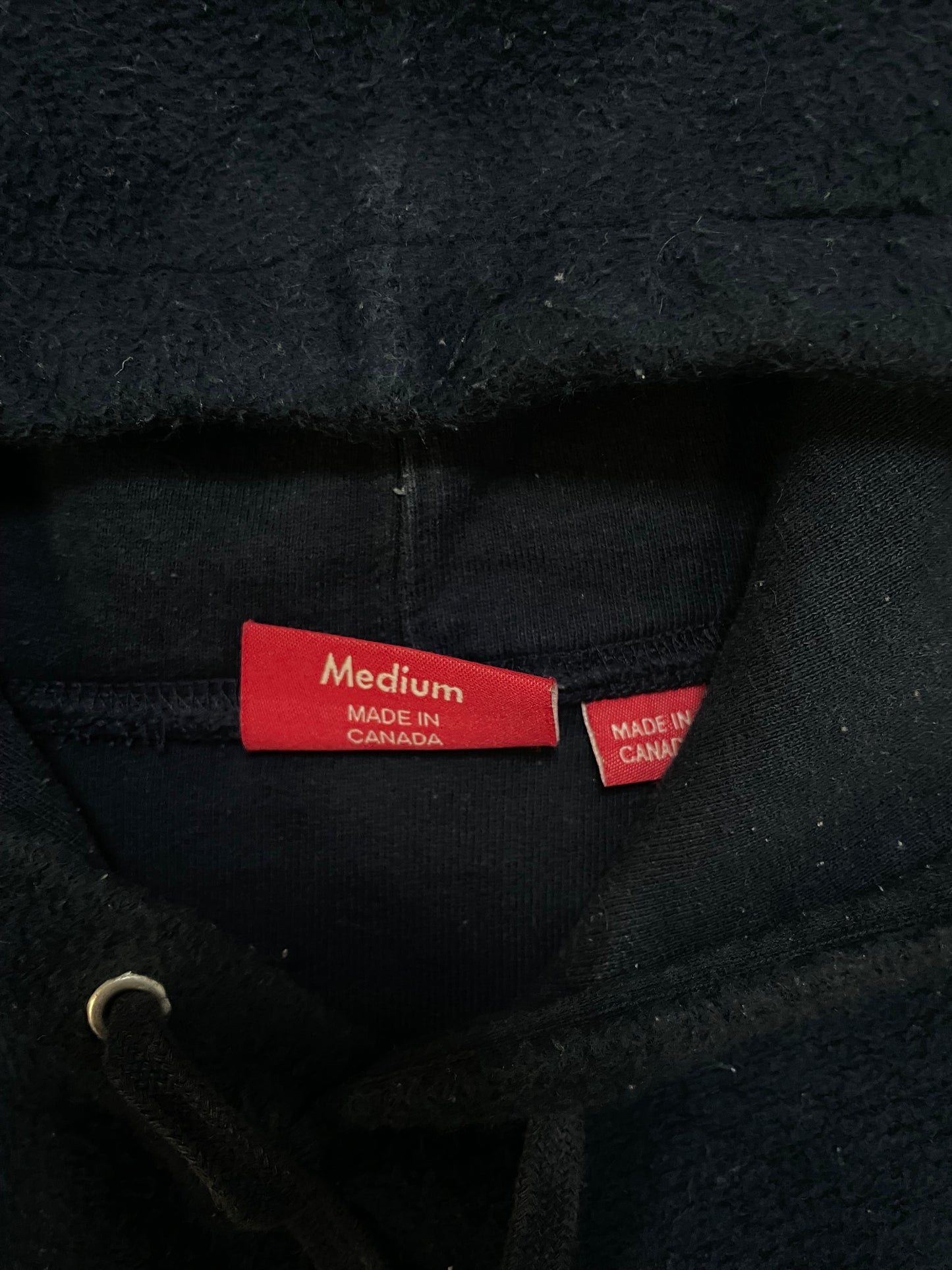 Supreme navy reverse fleece hoodie