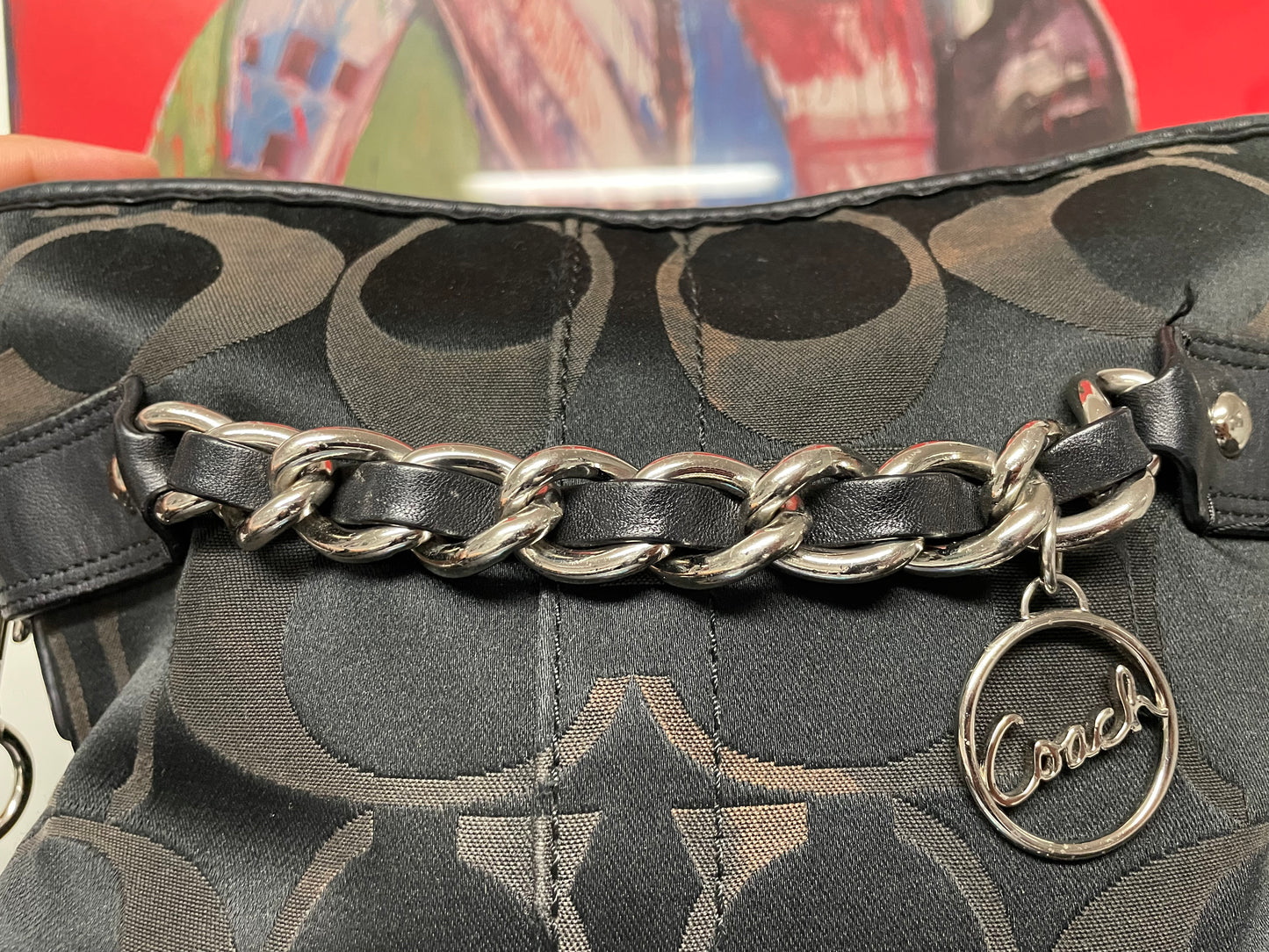 COACH Signature Optic Chain shoulder bag