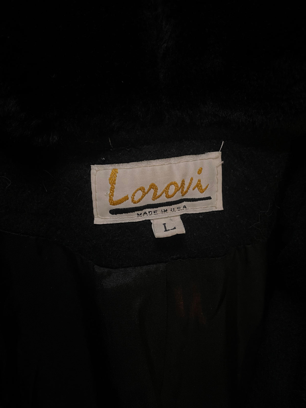 Vintage Lorovi black fur wool coat
