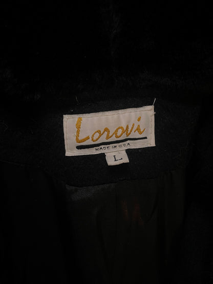 Vintage Lorovi black fur wool coat