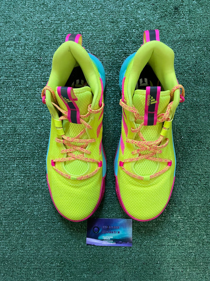 Adidas harden stepback 3 solar yellow shock pink size 11men/12.5women