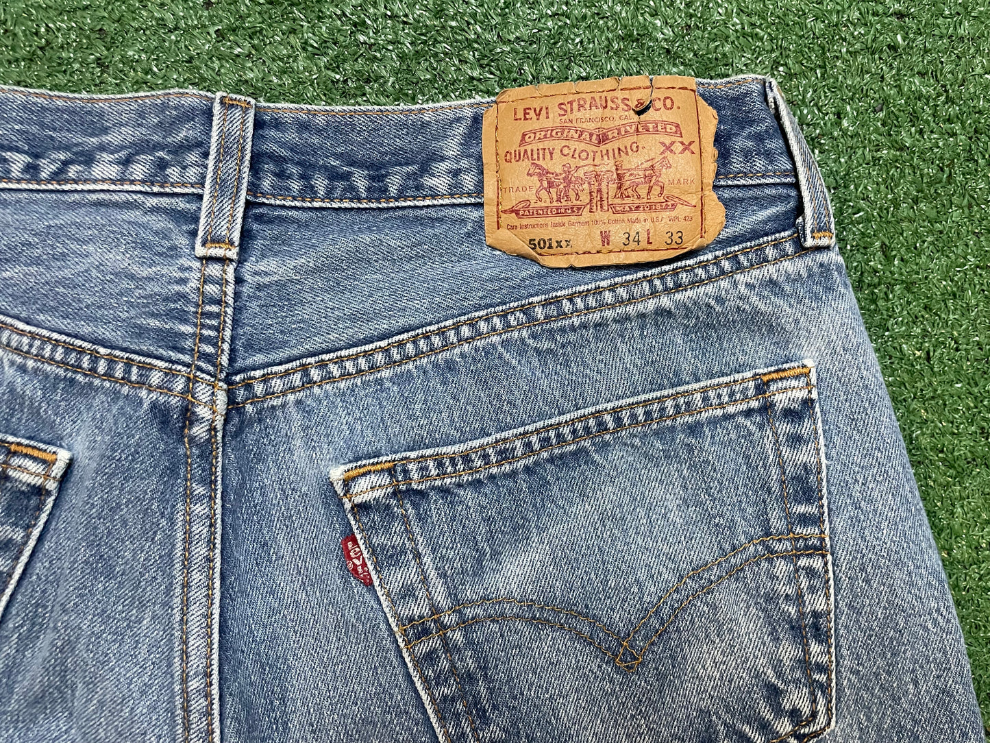 Vintage 1990s Levi 501XX light wash made in USA  jeans