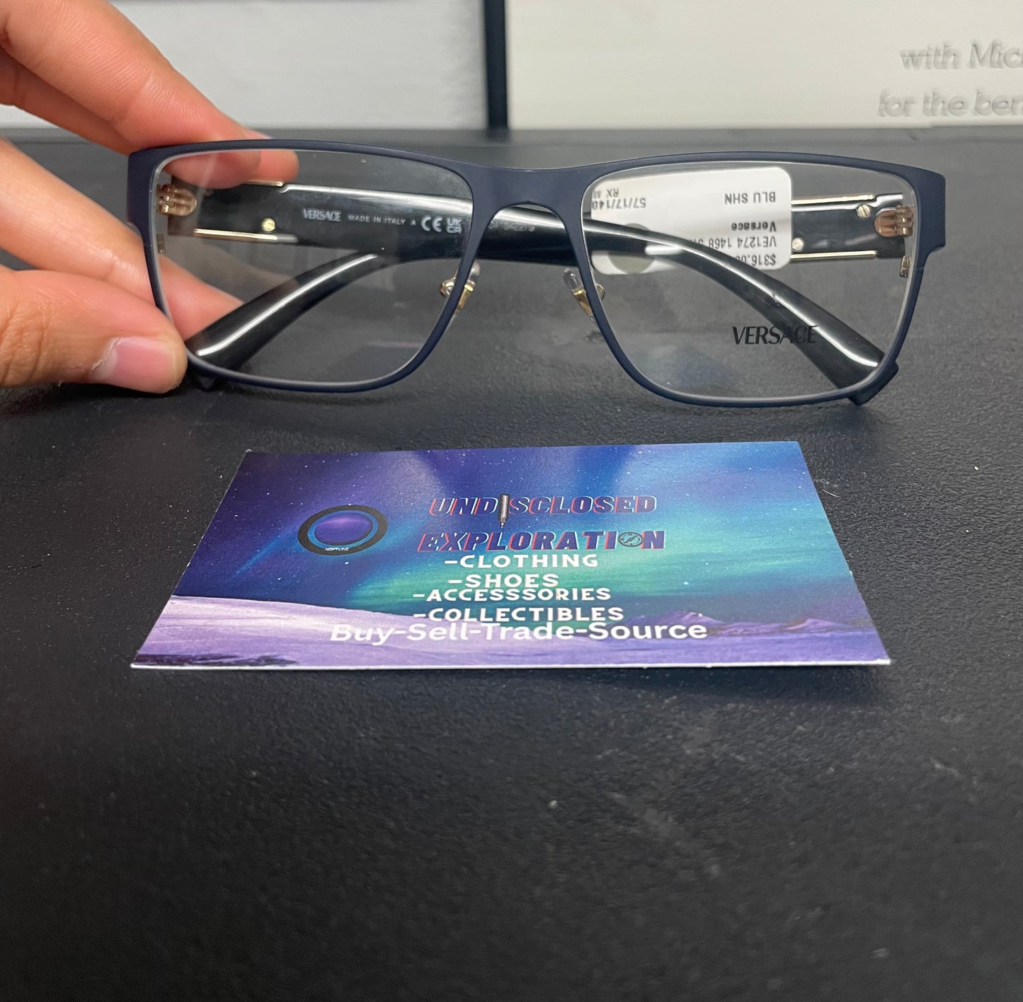 Versace blue and black VE1274 glasses