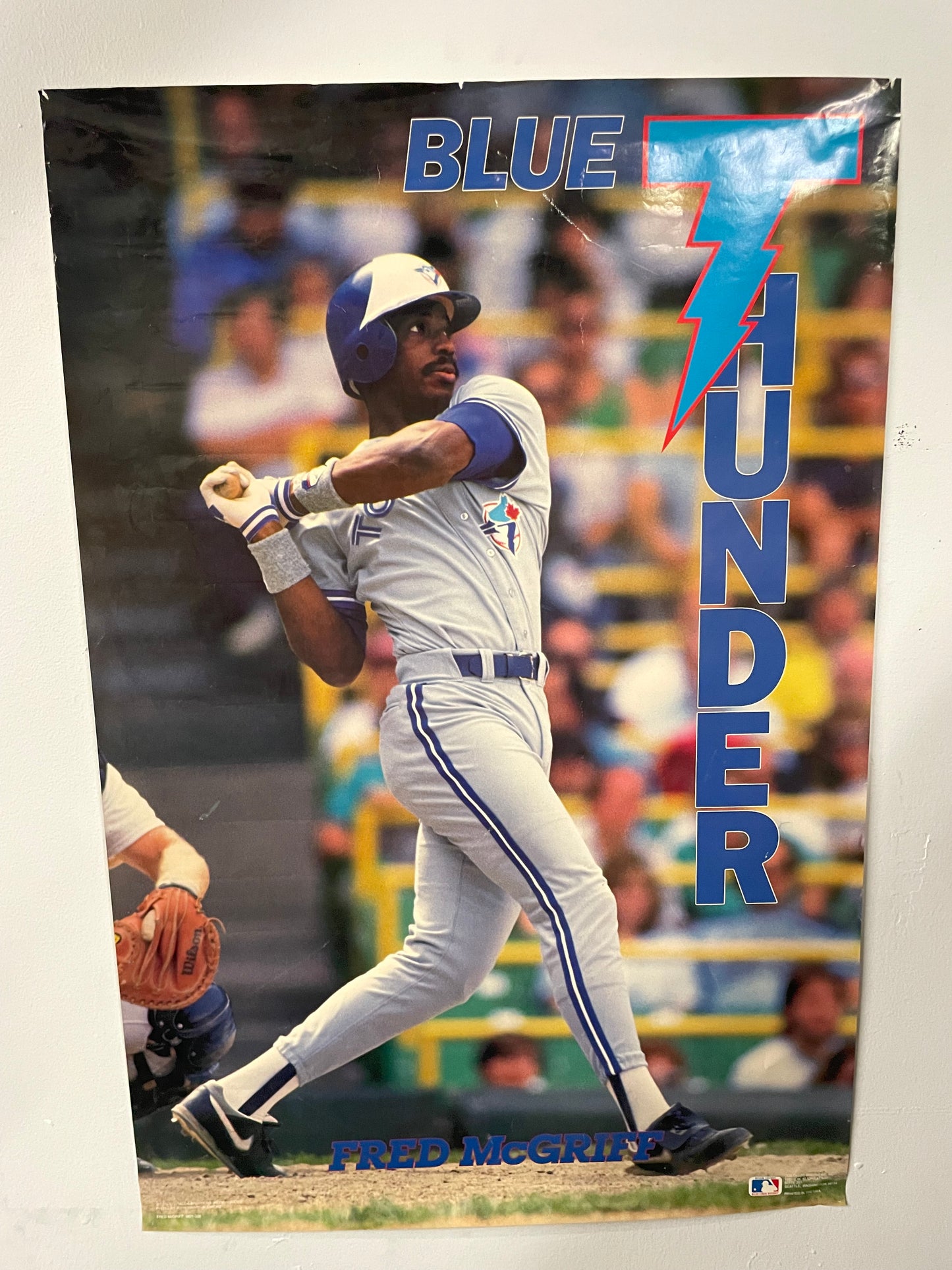 Vintage 1980s Fred McGriff Toronto blue jays Blue Thunder Poster