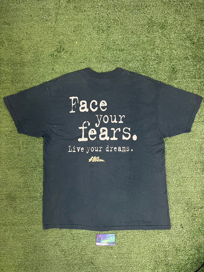 Vintage 1990s  no fear face your fears live your dreams tee