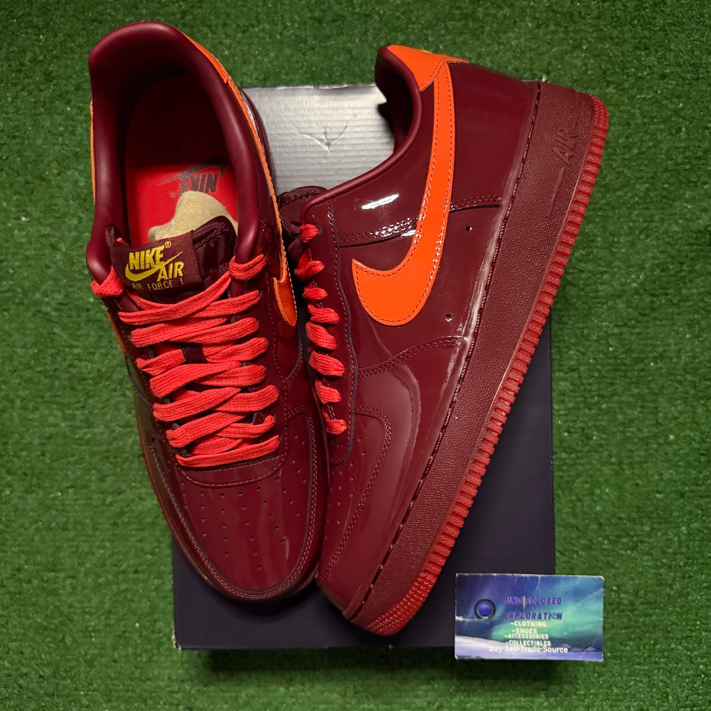Nike Air Force 1 Patent Leather Dark Team Red