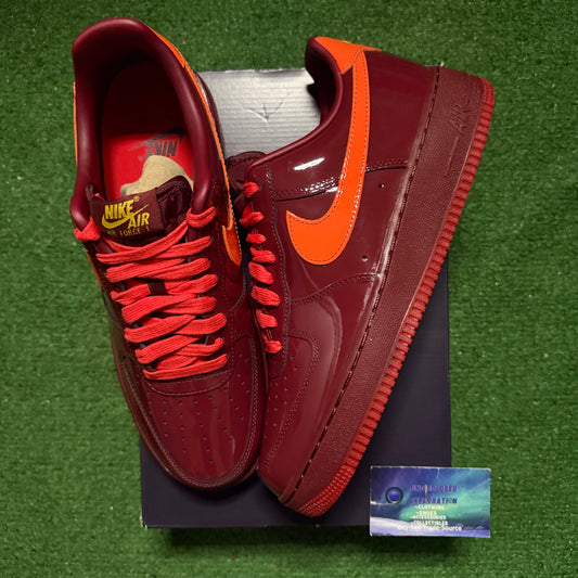 Nike Air Force 1 Patent Leather Dark Team Red