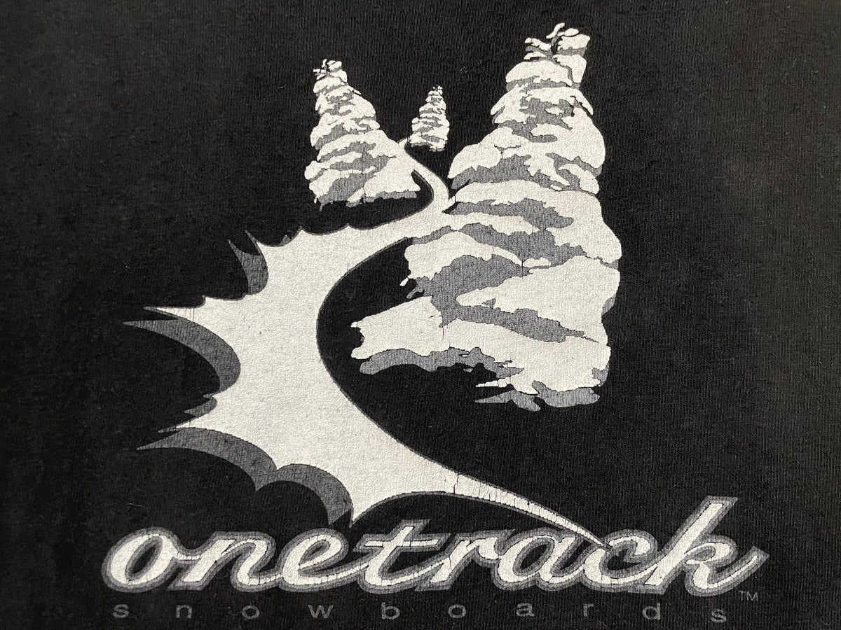 Vintage 1990s onetrack snowboards black tee