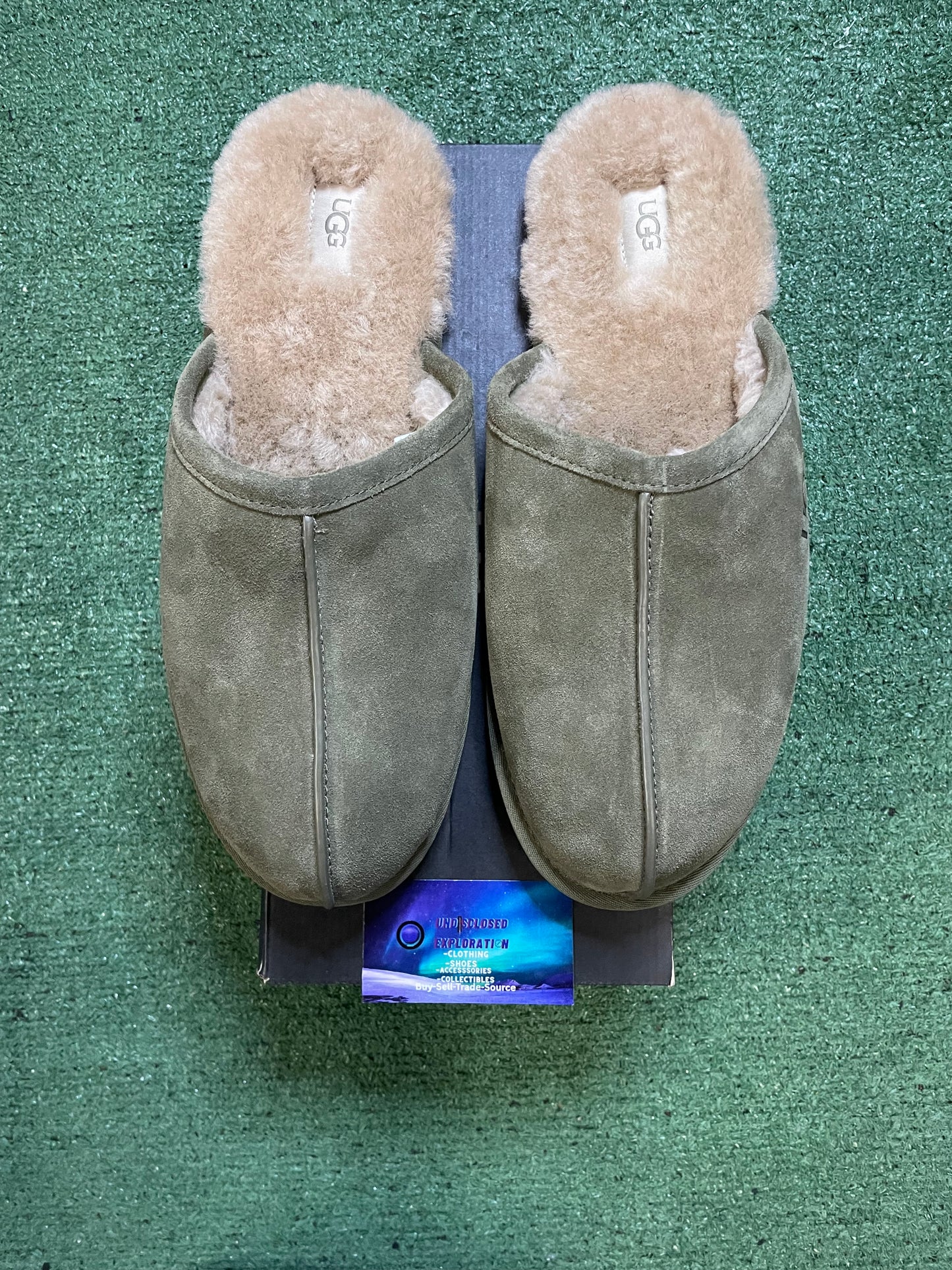 UGG olive green scuff slippers