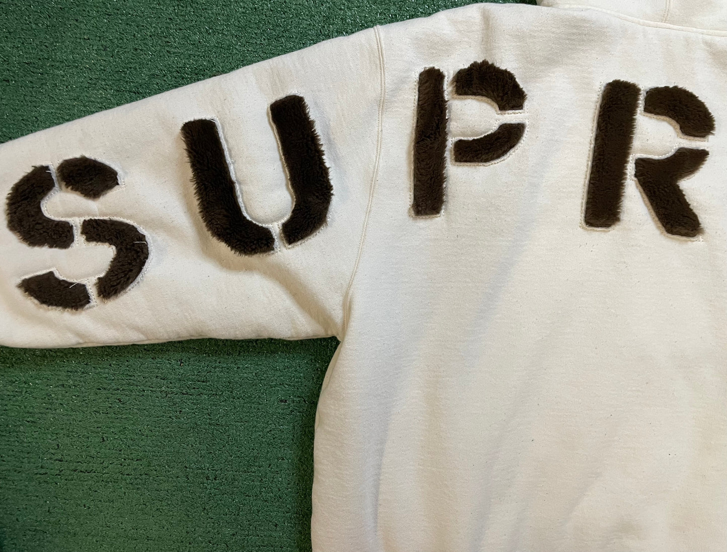 Supreme faux fur natural hoodie