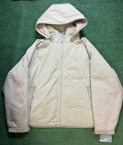 Stussy cream hooded jacket