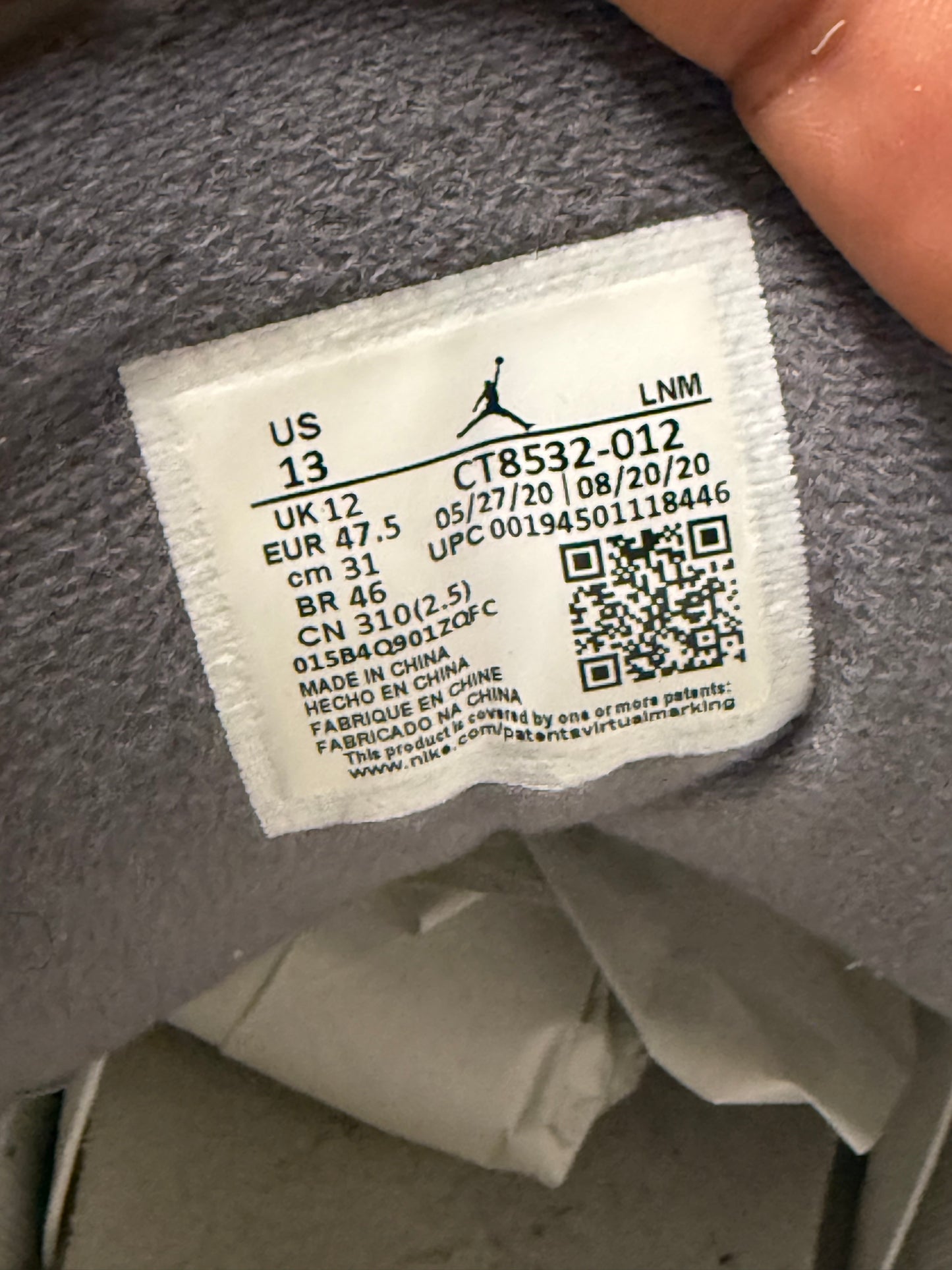 Jordan 3 Cool Grey 13 Men/14.5 Women “Preowned”