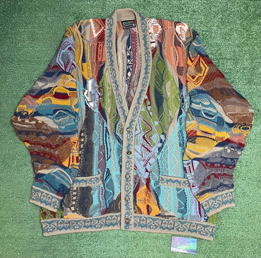 Vintage Coogi cardigan 3D knit