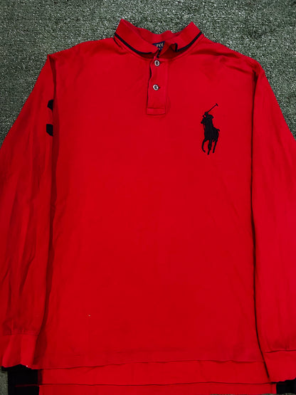 Vintage red Polo Ralph Lauren rugby longsleeve