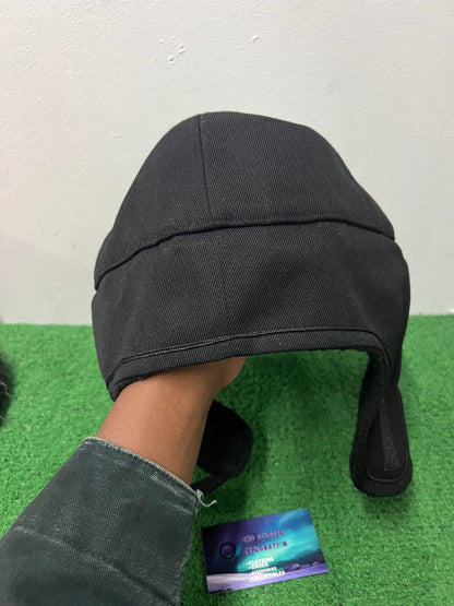 Black ear flap hat