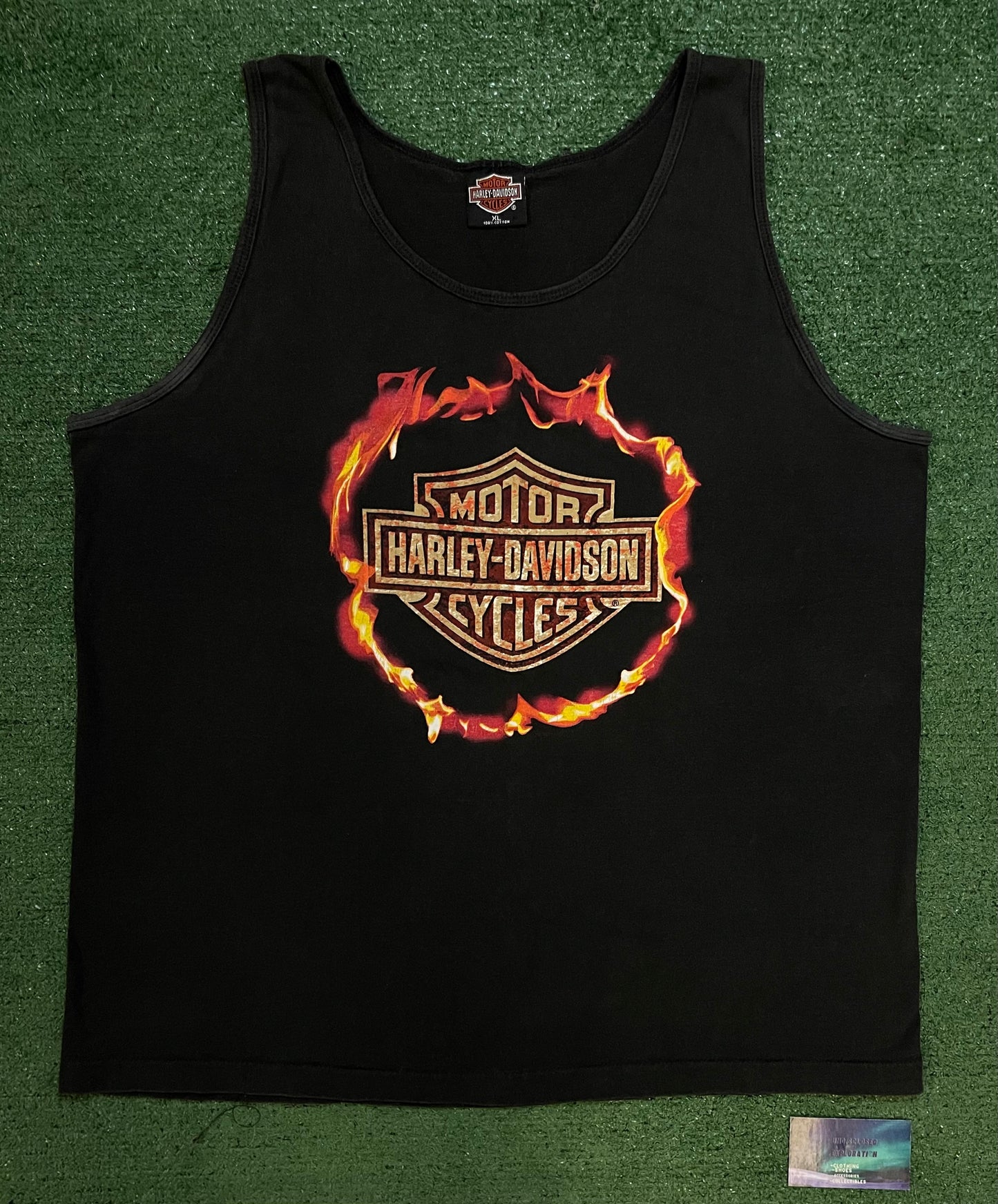 Vintage 1990s Harley Davidson flame tank top