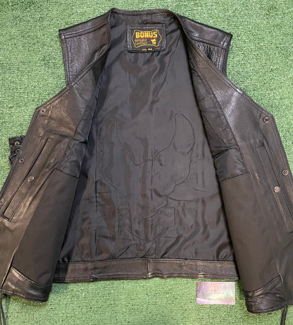 Vintage Harley Davidson leather embroidered eagle vest