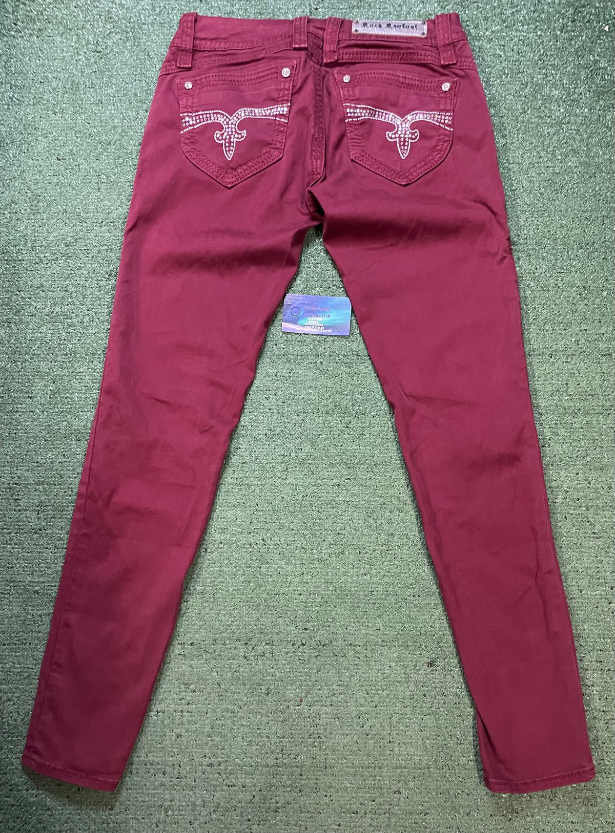 Rock Revival burgundy rhinestone jeans