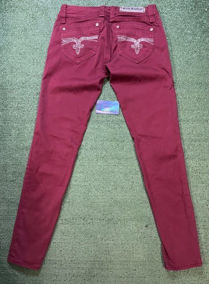 Rock Revival burgundy rhinestone jeans