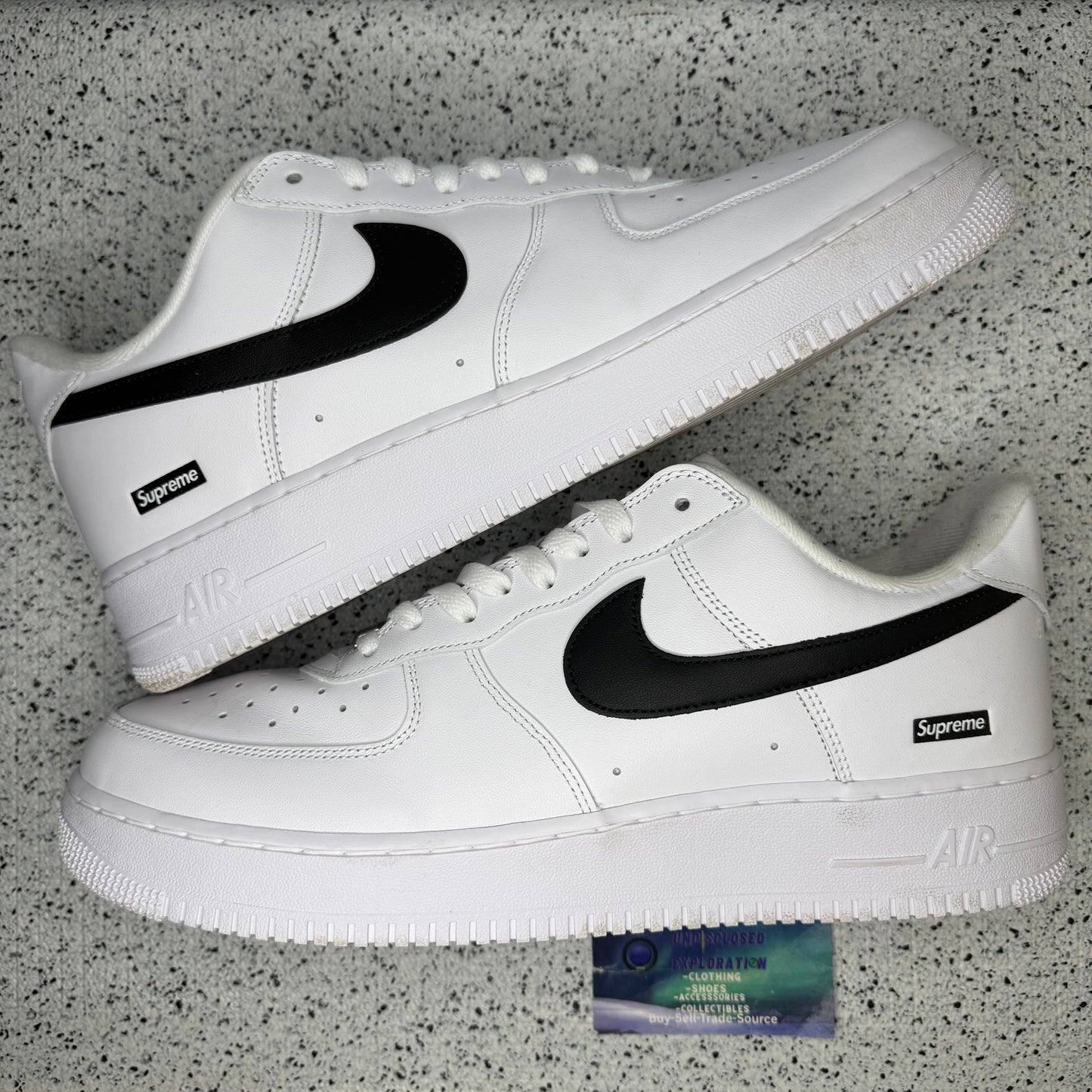 Nike Air Force 1 Supreme White Black 13 Men “Preowned”