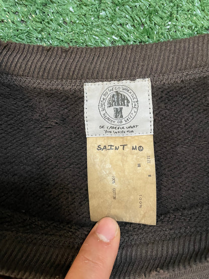 Saint Michael Cracked Planet distressed crewneck