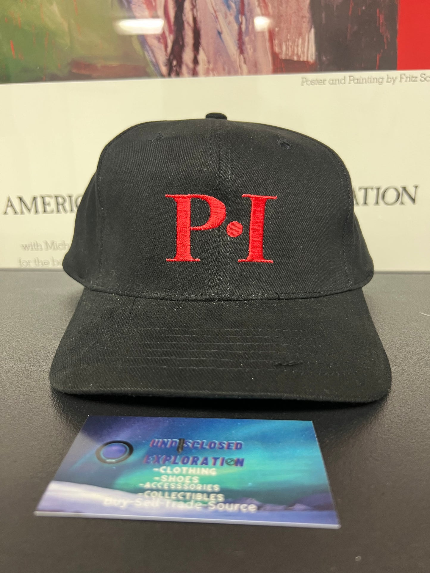 Vintage P•I black red hat