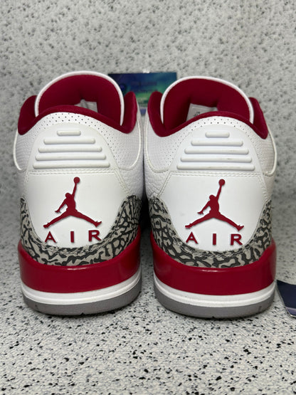 Jordan 3 Cardinal Red 11.5 Men/13 Women “Preowned”