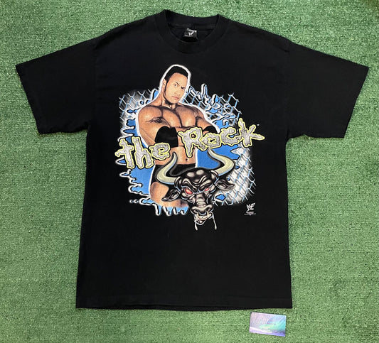 Vintage 1990 the rock professional hardcore wrestler WWF WWE tee