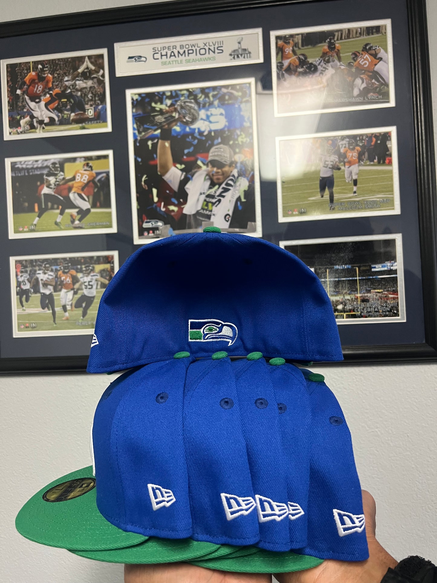 Seattle Seahawks blue and green fitted hat