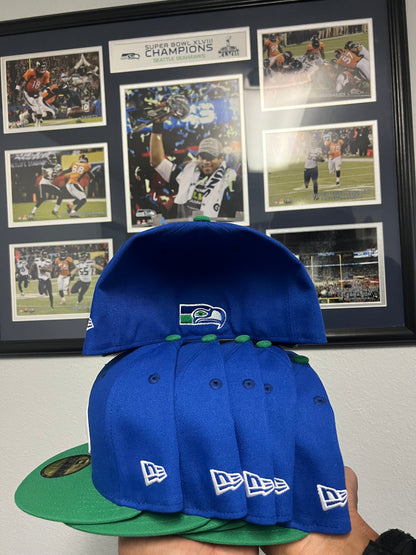 Seattle Seahawks blue and green fitted hat