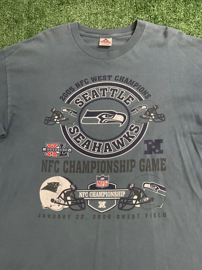 Vintage Seattle Seahawks 2005 NFC West Championship Long Sleeve Tee