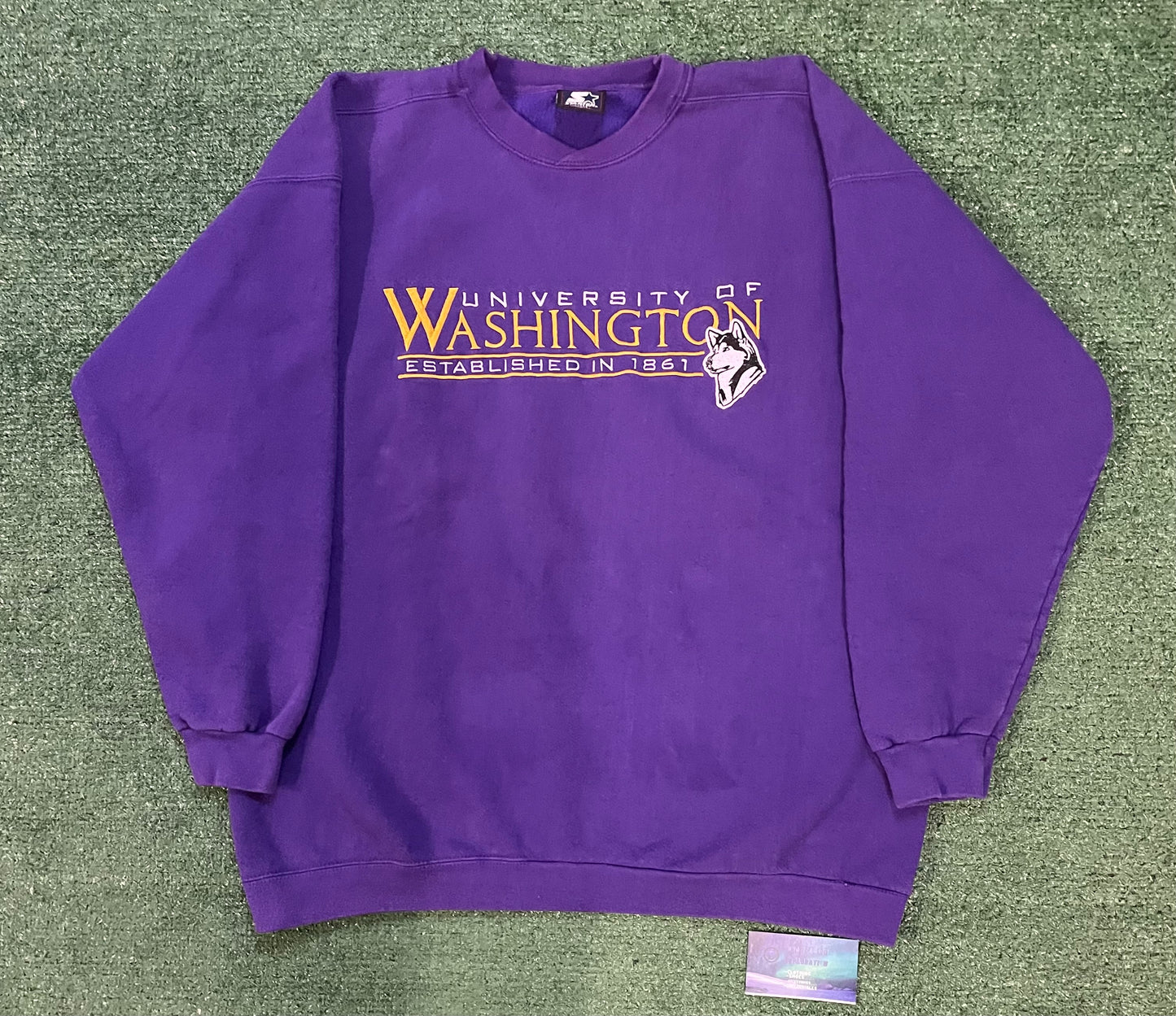 Vintage 1990s Starter UW university of Washington huskies established in 1861 crewneck