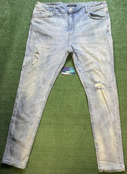 Embellish light wash distressed jeans