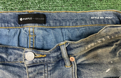 Purple Brand ripped splatter jeans
