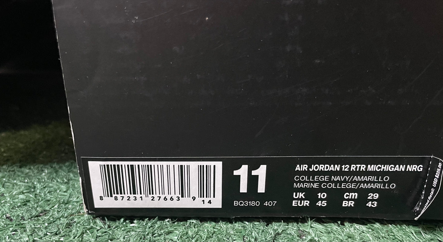 Air Jordan 12 Retro Michigan size 11men/12.5women