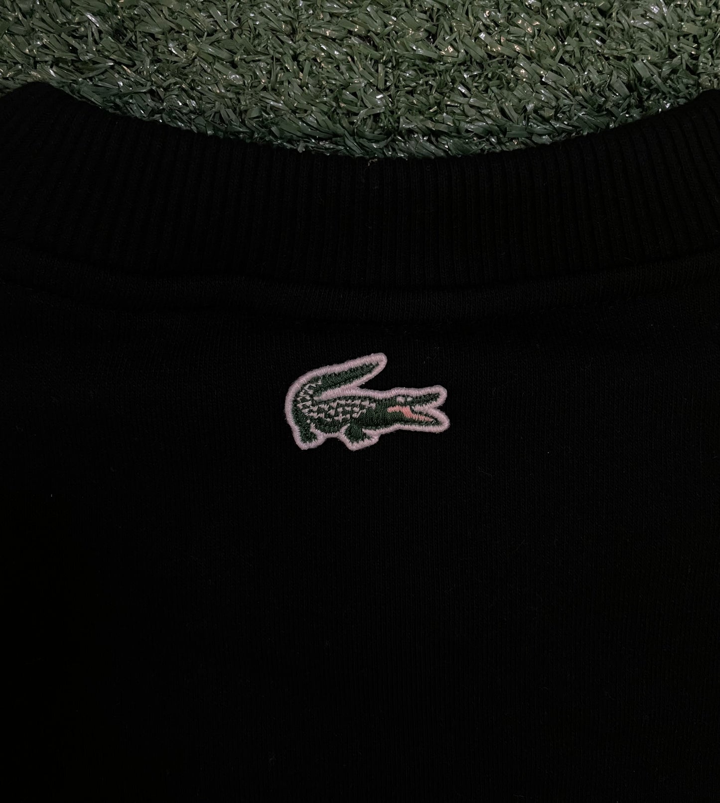 Lacoste embroidered black crewneck