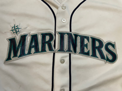 Seattle Mariners embroidered stitched white & blue jersey