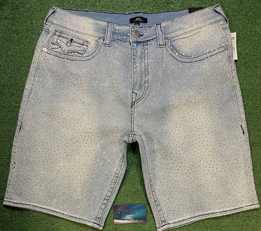 True Religion Crystal Flap Baggy jeans shorts