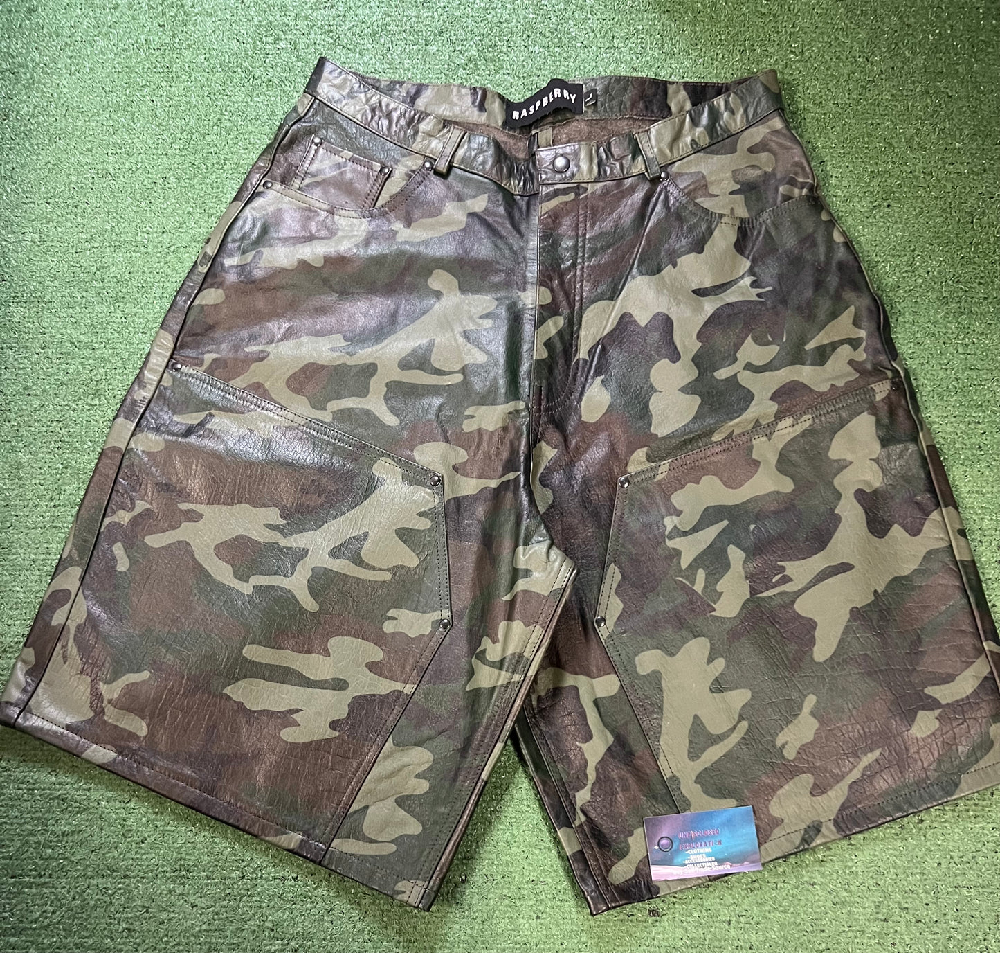 GV Gallery Raspberry Hills Barrack Camo Leather Shorts