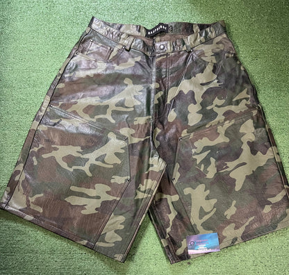 GV Gallery Raspberry Hills Barrack Camo Leather Shorts