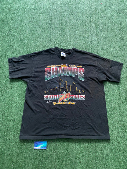 Vintage Seattle Supersonics 1996 Western Conference Champions T-shirt